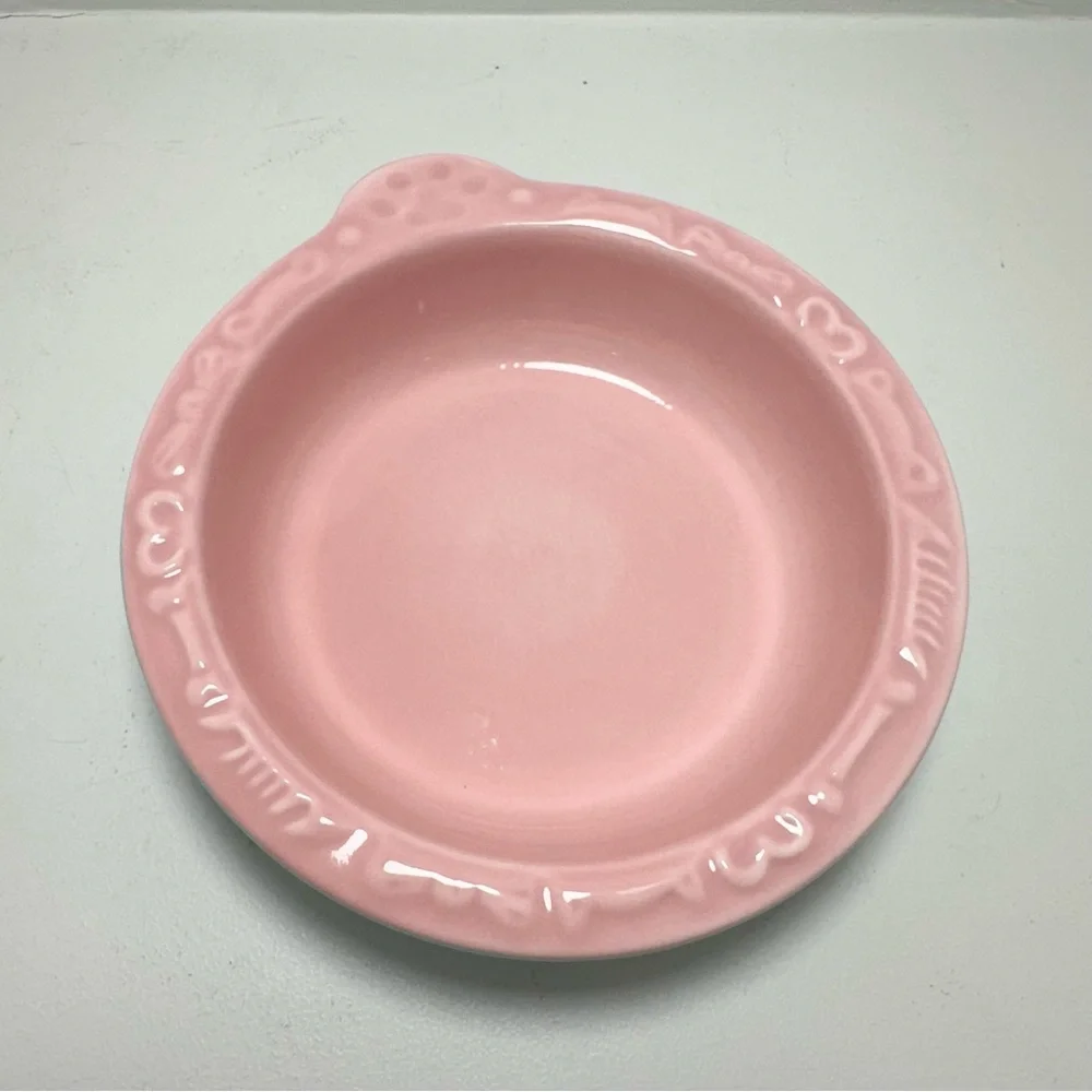 AQUAINNO Ceramic Cat Bowl Shallow Food Dish Pink and Blue New